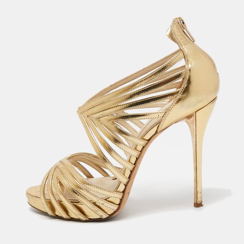 Leather Strappy Sandals Size 37.5 - Oscar de la Renta - Modalova