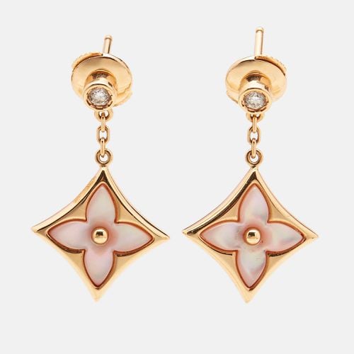 Color Blossom BB Mother of Pearl Diamond 18k Rose Gold Earrings - Louis Vuitton - Modalova