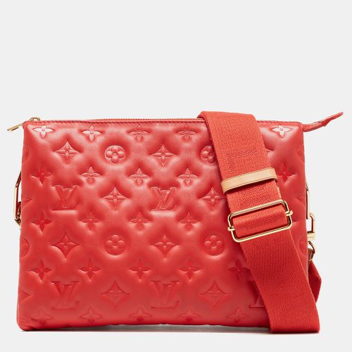 Wine Monogram Embossed Leather Coussin PM Bag - Louis Vuitton - Modalova