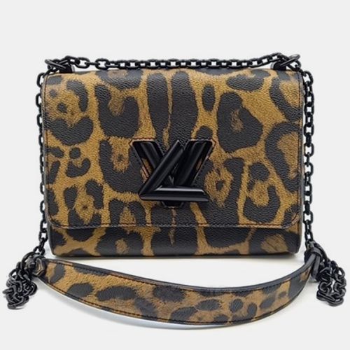 Leopard Print Leather Wild Animal Twist MM Top Handle Bag - Louis Vuitton - Modalova