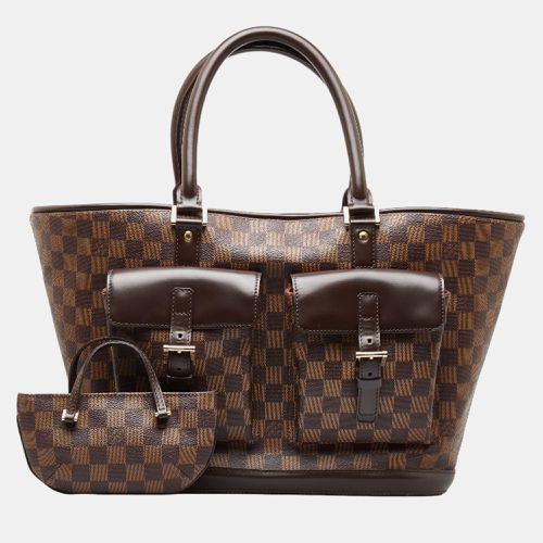 Brown Damier Ebene Canvas Manosque GM Shoulder Bag - Louis Vuitton - Modalova