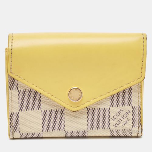 Jaune Pale Leather and Damier Azur Canvas Zoe Wallet - Louis Vuitton - Modalova