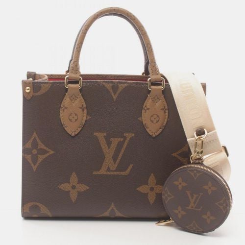 Coated Canvas Beige On the Go PM Monogram Reverse Handbag - Louis Vuitton - Modalova