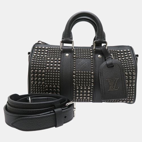 Leather Noir Keepall Bandouliere 25 Handbag - Louis Vuitton - Modalova