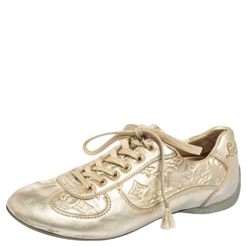 Metallic Monogram Embossed Leather Trainers Sneakers Size 36 - Louis Vuitton - Modalova