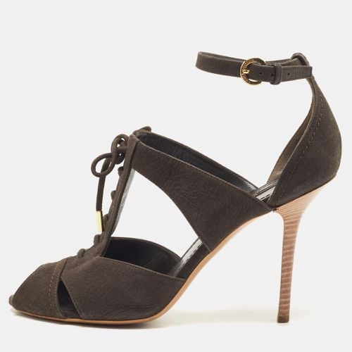 Dark Pebbled Leather Corfu Caged Ankle Strap Sandals Size 40 - Louis Vuitton - Modalova