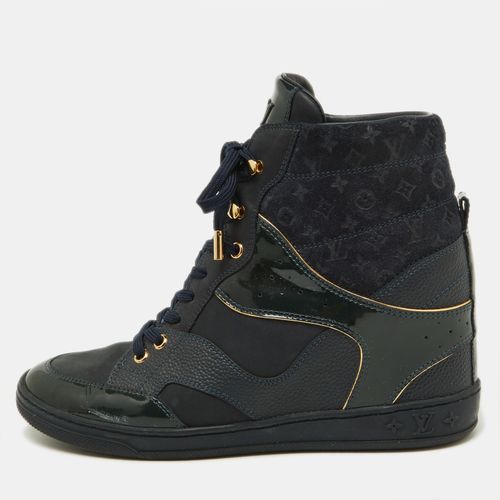 Monogram Embossed Suede and Leather Millenium Wedge Sneakers Size 39 - Louis Vuitton - Modalova