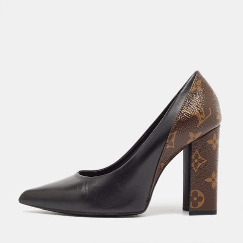 Brown Leather and Monogram Canvas Pointed Toe Pumps Size 35.5 - Louis Vuitton - Modalova