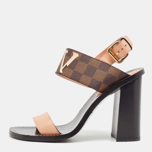 Brown Monogram Canvas and Leather Passenger Ankle Strap Sandals Size 38 - Louis Vuitton - Modalova