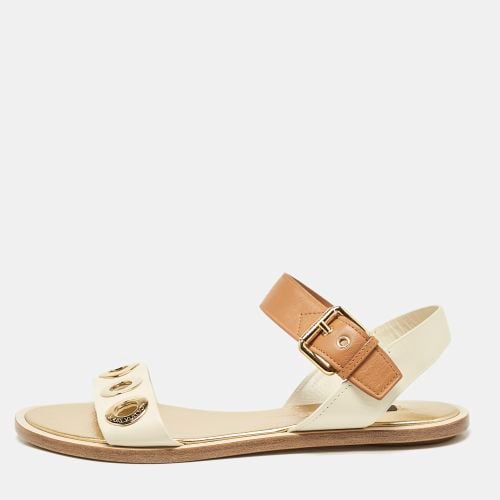 Brown Leather Ankle Strap Flat Sandals Size 39.5 - Louis Vuitton - Modalova