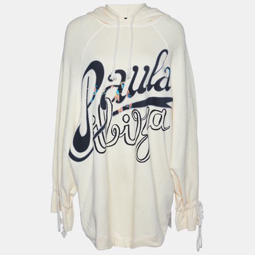 X Paula's Ibiza Ecru Parrot Logo Print Cotton Hooded Sweatshirt L - Loewe - Modalova