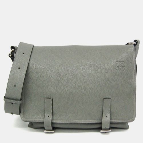 Military Gray Leather Messenger Bag - Loewe - Modalova