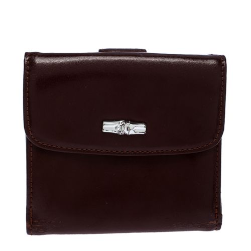 Maroon Leather Roseau Compact Wallet - Longchamp - Modalova