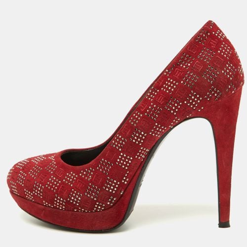 Suede Crystal Embellished Platform Pumps Size 38 - Loriblu - Modalova