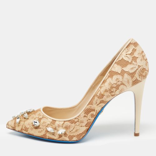 Lace Crystals Embellished Pumps Size 40 - Loriblu - Modalova