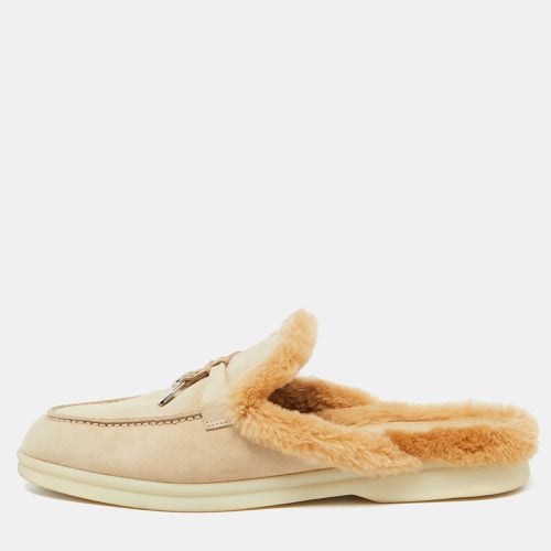 Suede Fur Babouche Charms Walk Mules Size 38.5 - Loro Piana - Modalova