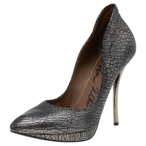 Metallic Leather Pointed Toe Platform Pumps Size 37 - Lanvin - Modalova