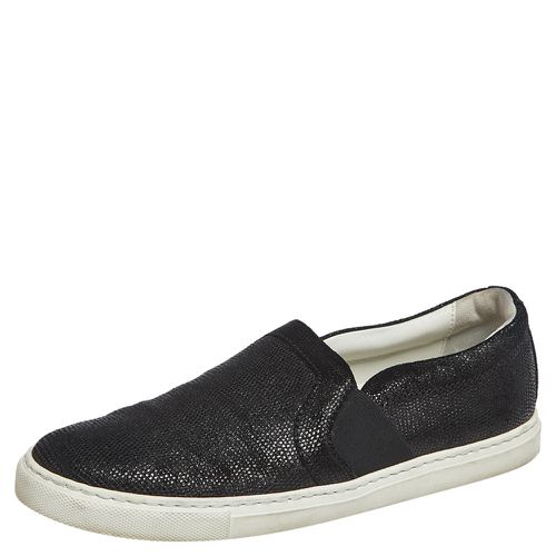 Lizard Embossed Leather And Suede Slip On Sneakers Size 37 - Lanvin - Modalova