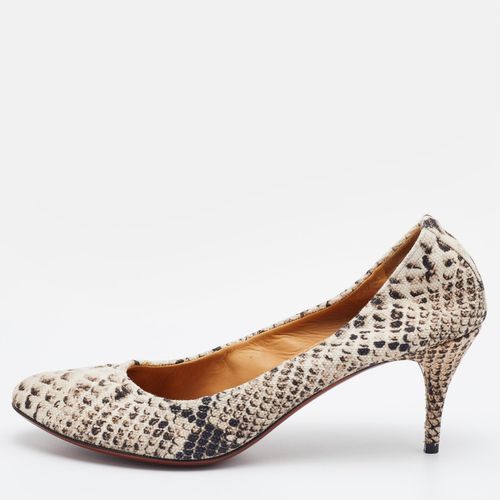 Brown Python Print Canvas Pumps Size 41 - Lanvin - Modalova