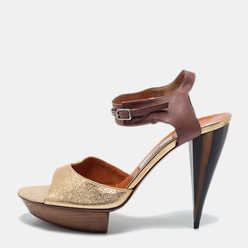 Brown Leather Ankle Strap Sandals Size 40 - Lanvin - Modalova