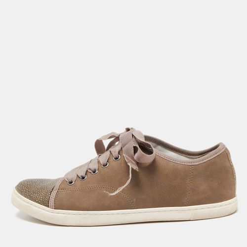 Nubuck and Leather Low Top Sneakers Size 39 - Lanvin - Modalova