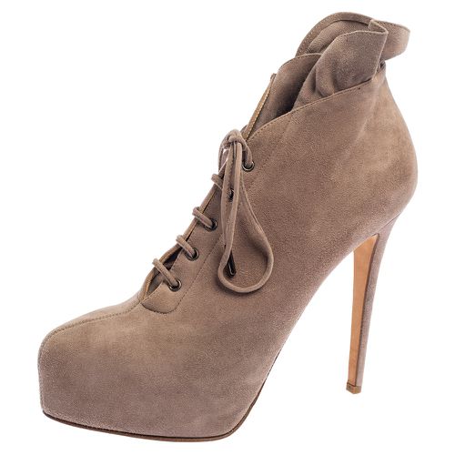 Suede Pointed Toe Lace Up Ankle Boots Size 38.5 - Le Silla - Modalova