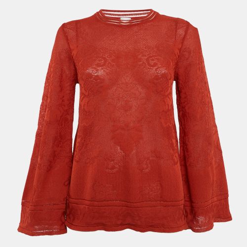 Rust Patterned Knit Round Neck Top M - M Missoni - Modalova