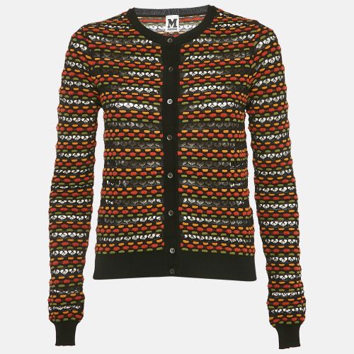 Orange Eyelet Patterned Knit Cardigan M - M Missoni - Modalova