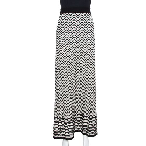 Monochrome Wave Patterned Knit Maxi Skirt M - M Missoni - Modalova