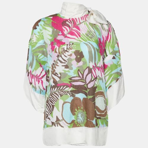 Printed Ramie & Silk Trim Top M - M Missoni - Modalova