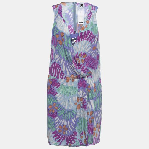 Print Silk Sleeveless Draped Short Dress M - M Missoni - Modalova