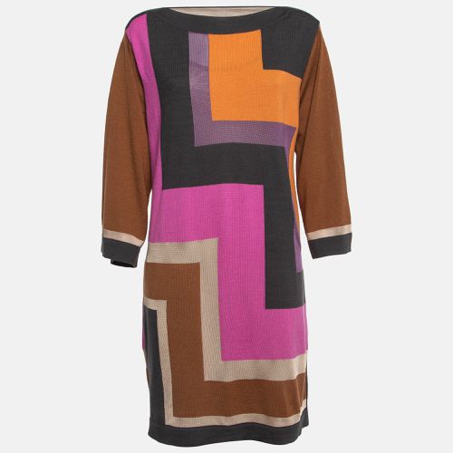 Geometric Pattern Wool Shift Dress M - M Missoni - Modalova