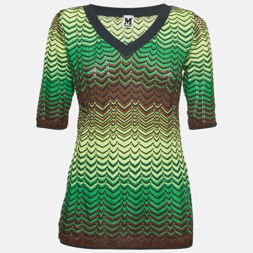 Chevron Pattern Knit V-Neck Top L - M Missoni - Modalova