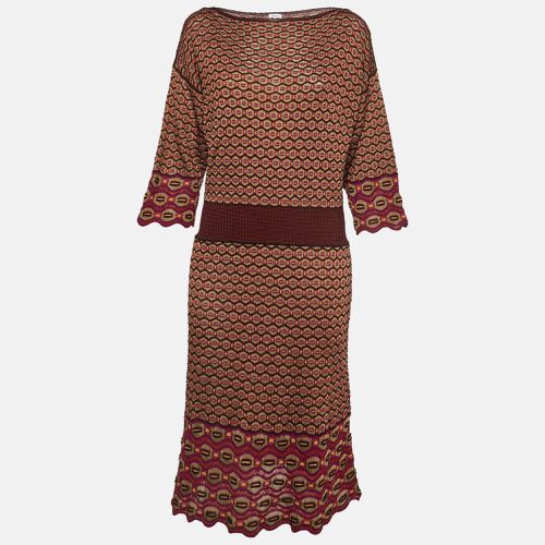 Honeycomb Pattern Knit Midi Dress L - M Missoni - Modalova