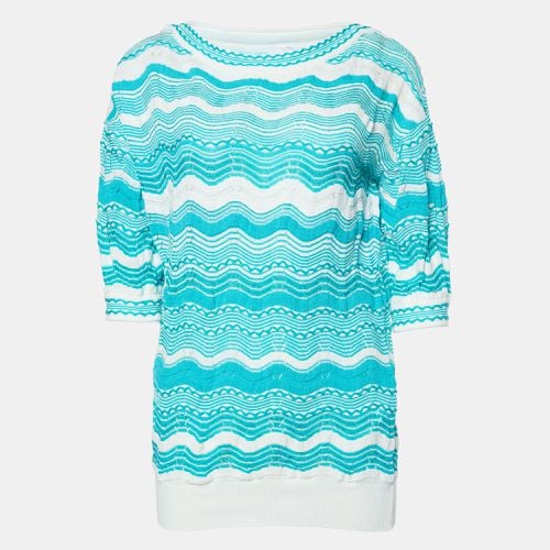 Blue Wavy Textured Knit Jumper M - M Missoni - Modalova