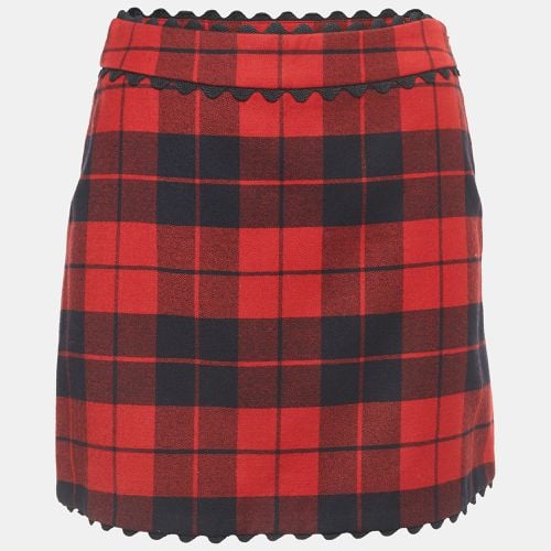 Checked Wool Mini Skirt S - Moschino Cheap and Chic - Modalova