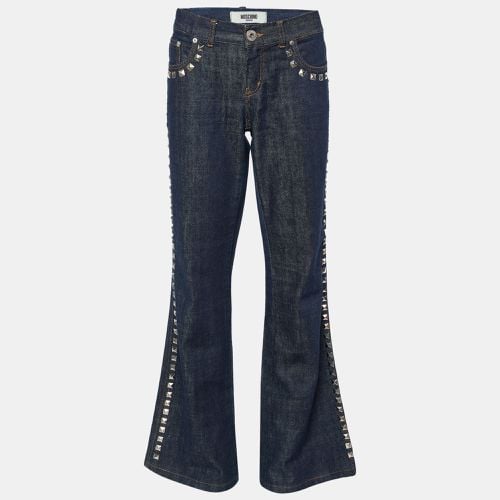 Denim Studded Wide Leg Jeans L - Moschino Jeans - Modalova