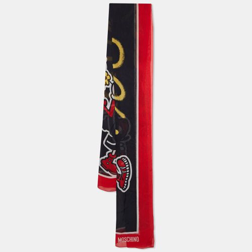 Red Olive Oyl Print Silk Stole - Moschino - Modalova