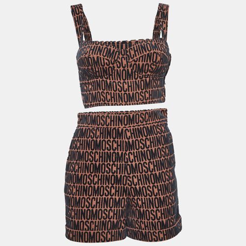 Monogram Embossed Cotton Blend Shorts Set S - Moschino - Modalova