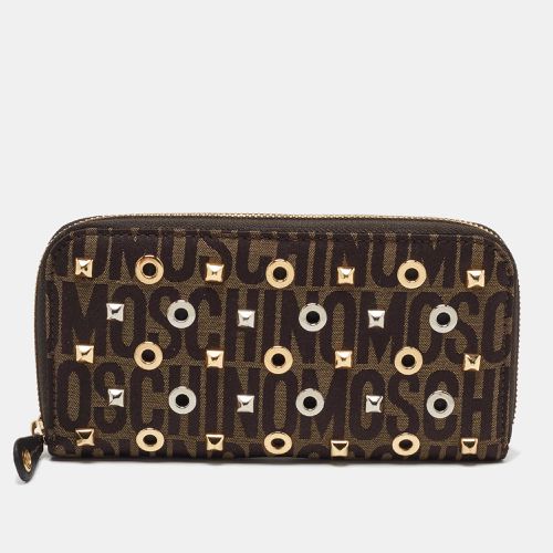 Signature Canvas Zip Around Wallet - Moschino - Modalova