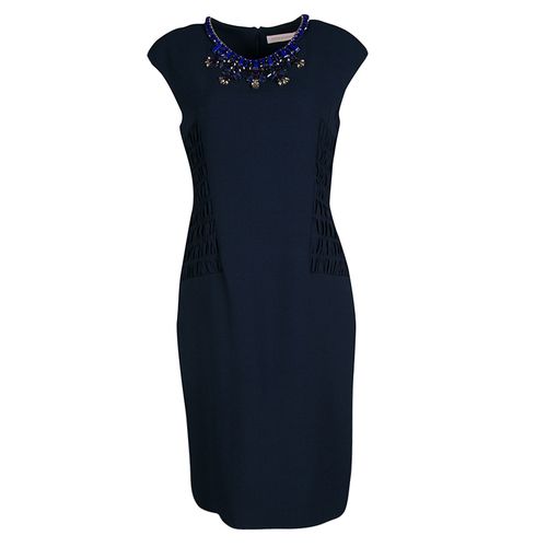 Smocked Waist Detail Embellished Neck Sleeveless Dress M - Matthew Williamson - Modalova