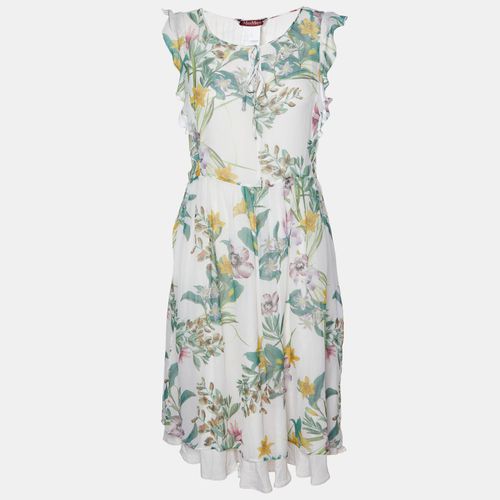 Floral Printed Silk Short Dress L - Max Mara Studio - Modalova