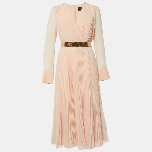 Light Pleated Georgette Belt Detail Sidra Midi Dress M - Max Mara - Modalova