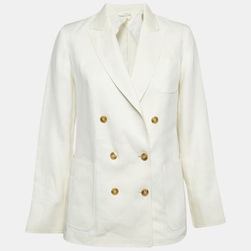 Off- Linen Gabardine Double Breasted Blazer S - Max Mara - Modalova