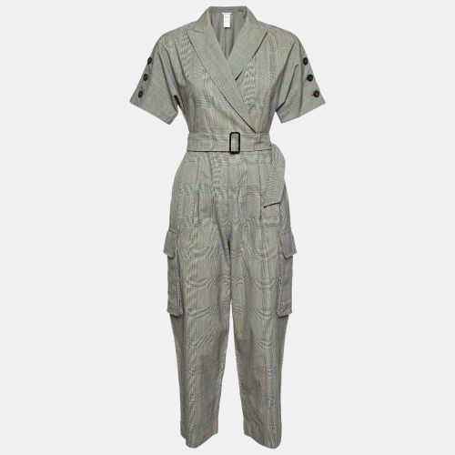 Check Virgin Wool Belted Jumpsuit S - Max Mara - Modalova