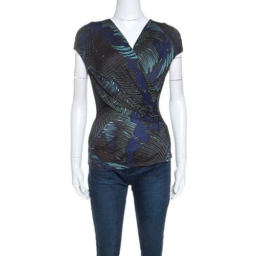 Printed Stretch Knit Wrap Top M - Max Mara - Modalova