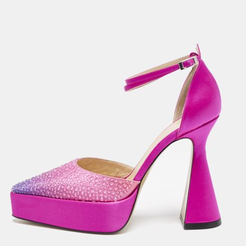 Satin Galaxy Crystalized Platform Pumps Size 38 - Mach & Mach - Modalova