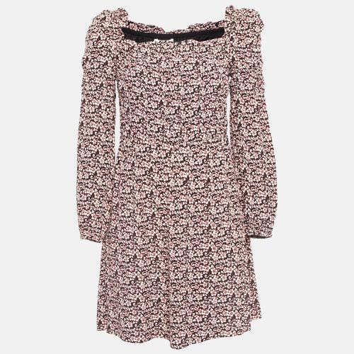 Pink Floral Print Crepe Ranael Mini Dress M - Maje - Modalova