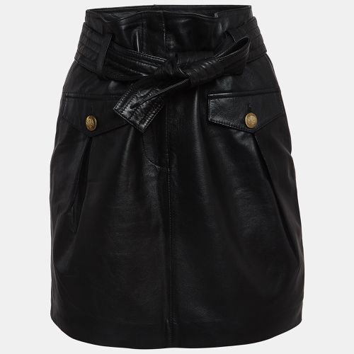 Leather Belted Mini Skirt S - Maje - Modalova