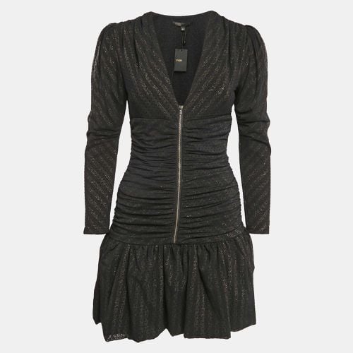 Lurex Knit Mesh Ruched Ralone Mini Dress M - Maje - Modalova